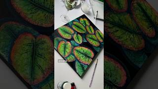 Water lily painting / Leaf painting ideas / Plants painting/ Botanical painting #vinillna #painting