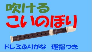 こいのぼり ソプラノリコーダー ドレミ運指つき