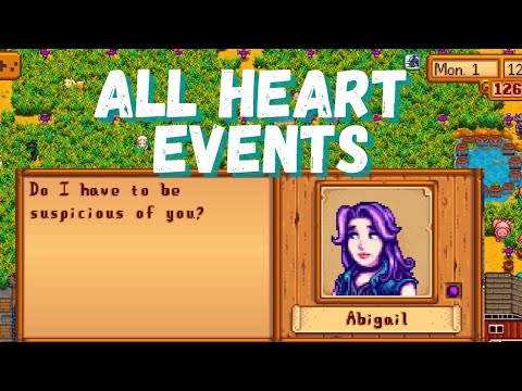 Abigail's ALL HEART EVENTS in Stardew Valley 1.5