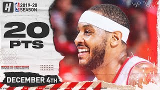 Carmelo Anthony 20 Pts Full Highlights | Kings vs Blazers | December 4, 2019