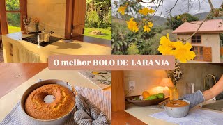 #14 Receita fácil e gostosa de bolo de laranja 🍊🏡🌼 vlog calmo na nossa casa de campo