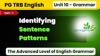 Sentence Pattern - Part 1 | The Advanced Level of English Grammar Teaching | PGTRB English Unit 10