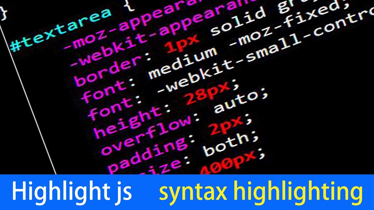 Highlight Js Syntax Highlighting In 5 Minutes Youtube