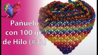 NECKERCHIEF in CROCHET #32, Step by Step, with 100 gr. of Yarn