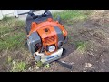 Husqvarna BT150 Back Pack Blower in Action