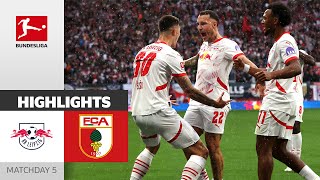 Šeško, Openda \u0026 Xavi Scored! | RB Leipzig - FC Augsburg 4-0 | Highlights | MD 5 – Bundesliga 24/25