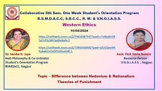 Difference between Hedonism \u0026 Rationalism Theories of Punishment :Assit. Prof. Smita Baitule