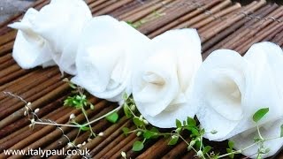 How to Make Radish Flowers - Vegetable Carving Garnish - Radish Roses Garnish - Food Decoration