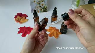 RB PACKAGE Hot Sale Amber Glass Essential Oil Sample Bottle 10ml 15ml 20ml 30ml 50ml With Dropper