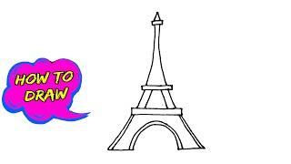 How to Draw Eiffel Tower step by step | Eiffel Tower drawing pencil sketch