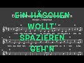 Lied: Ein Häschen wollt' spazieren geh'n (Frühling, Ostern / Melodie, Akkorde, Noten, Text)