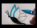 butterfly drawing easy drawing colouring for kids toddler drawing @artbydivyam