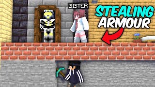 I Stole ILLEGAL ARMOUR From My SISTER's Minecraft Server...