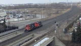 CN 556 EMD GP9 7270 GP9 7080 Oakville GO March 25 2014