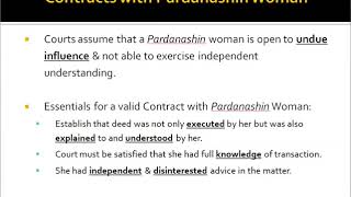 Topic 5.3 - Capacity to Contract - Contracts by Pardanashin Women, Corporations, Insolvents