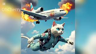 Airplane crashed 🥹✈️🪂 #aicat #cat #catlover #cattales #funnycats