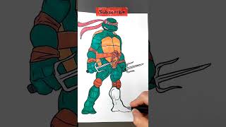 Raphael. Teenage mutant ninja turtles. #shorts #draw #painting #coloring #turtles