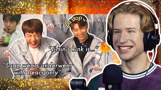 HONEST REACTION to BTS spilling tea about each other non-stop