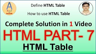 HTML TUTORIAL PART 7 | HTML Table | Example of HTML Table