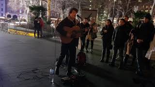 Every Teardrop Is A Waterfall (loop pedal cover) - Andrew Duncan busking in London - 05 Jan 2019