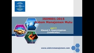 ISO9001:2015 Sistem Manajemen Mutu part 3 Klausul 5 kepemimpinan