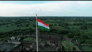 100 feet flag hosited at basavakalyan fort |drone shot|dji|djimavic|fortdrone|karnataka|basavakalyan