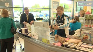 England women's Heather Knight visits Wootton Waitrose store