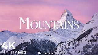 Mountains 4K • Scenic Relaxation Film with Peaceful Relaxing Music and Nature  U