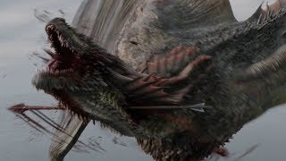 Second Dragon's Death Scene | Rhaegal's Death Scene - Game of Thrones S08 E04 (FULL HD)