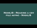 NodeJS : Reading a csv file async - NodeJS