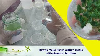 how to make tissue culture media with chemical fertilizer