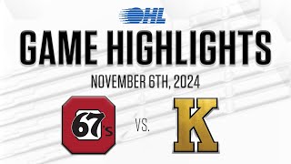 OHL Highlights: Ottawa 67's @ Kingston Frontenacs Nov. 6, 2024