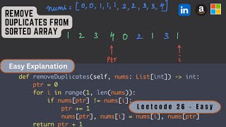 Remove Duplicates from Sorted Array | Python | LeetCode 26 | Top Interview 150