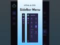 Sidebar Menu using Html CSS