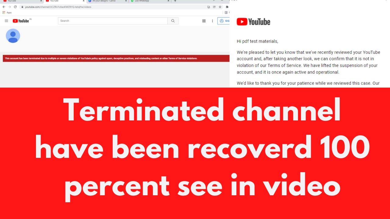 Account Has Been Terminated Due Multiple Or Server Violation Of YouTube ...