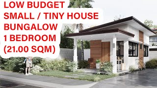 LOW COST Small / Tiny  House Bungalow Design (3.5x6 Meters) with 1 Bedroom, Philippines