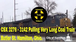 CSX 3276 - 3142 Pulling a Very Long Coal Train