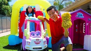 Wendy Pretend Play w/ Giant Inflatable Drive Thru Car Wash Kids Toy