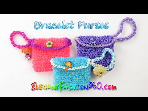 Rainbow Loom Elsa's Bracelet Purses - How to Loom Bands Tutorial Rainbow Loom Elsa's Bracelet Purses - How to Loom Bands Tutorial