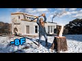 Cozy Off Grid Winter ❄️ | Processing wood, A-Frame cabin tour