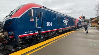 A Gray Friday Morning at Martinez: Capitol Corridor Deadhead, Nice Horns, AMTK ALC-42's 304 \u0026 305