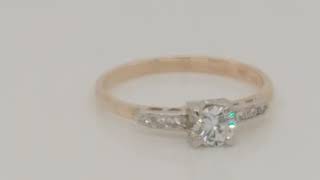 Vintage 14kt Yellow \u0026 18kt White Gold Diamond Engagement Ring