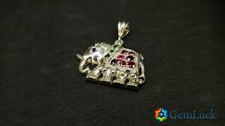 Ceylon Natural  Pink Sapphire, Diopside and Blue Sapphire Standard 925 Silver Pendant