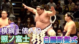 横綱 照ノ富士 土俵入り 【白鵬断髪式】2023/1/28 白鵬引退宮城野襲名披露大相撲  [Grand Sumo] 現地観戦 HAKUHO retirement ceremony