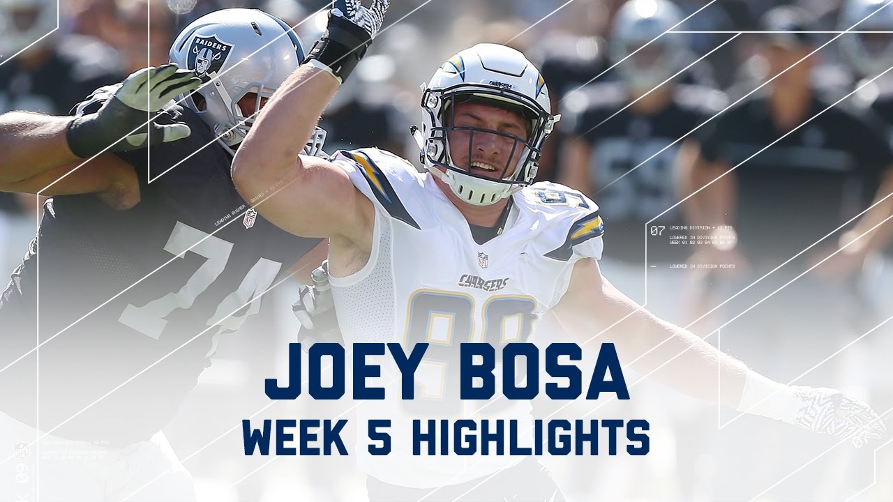 Joey Bosa Records 2 Sacks In Debut! | Chargers Vs. Raiders | NFL Week 5 ...