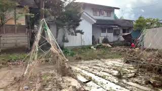 台風19号の被災地、長野市豊野