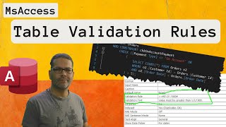 Table Validation Rules in Microsoft Access