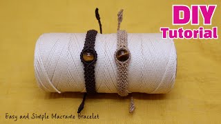 DIY 호안석 심플한 마크라메 매듭팔찌 ❤️Simple and Easy❤️ Tigereye stone macrame knot bracelet