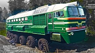 SPINTIRES МОДЫ - ТЕПЛОВОЗ НА КОЛЕСАХ (ПОЕЗД на бездорожье)