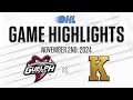 OHL Highlights: Guelph Storm @ Kingston Frontenacs Nov. 2, 2024